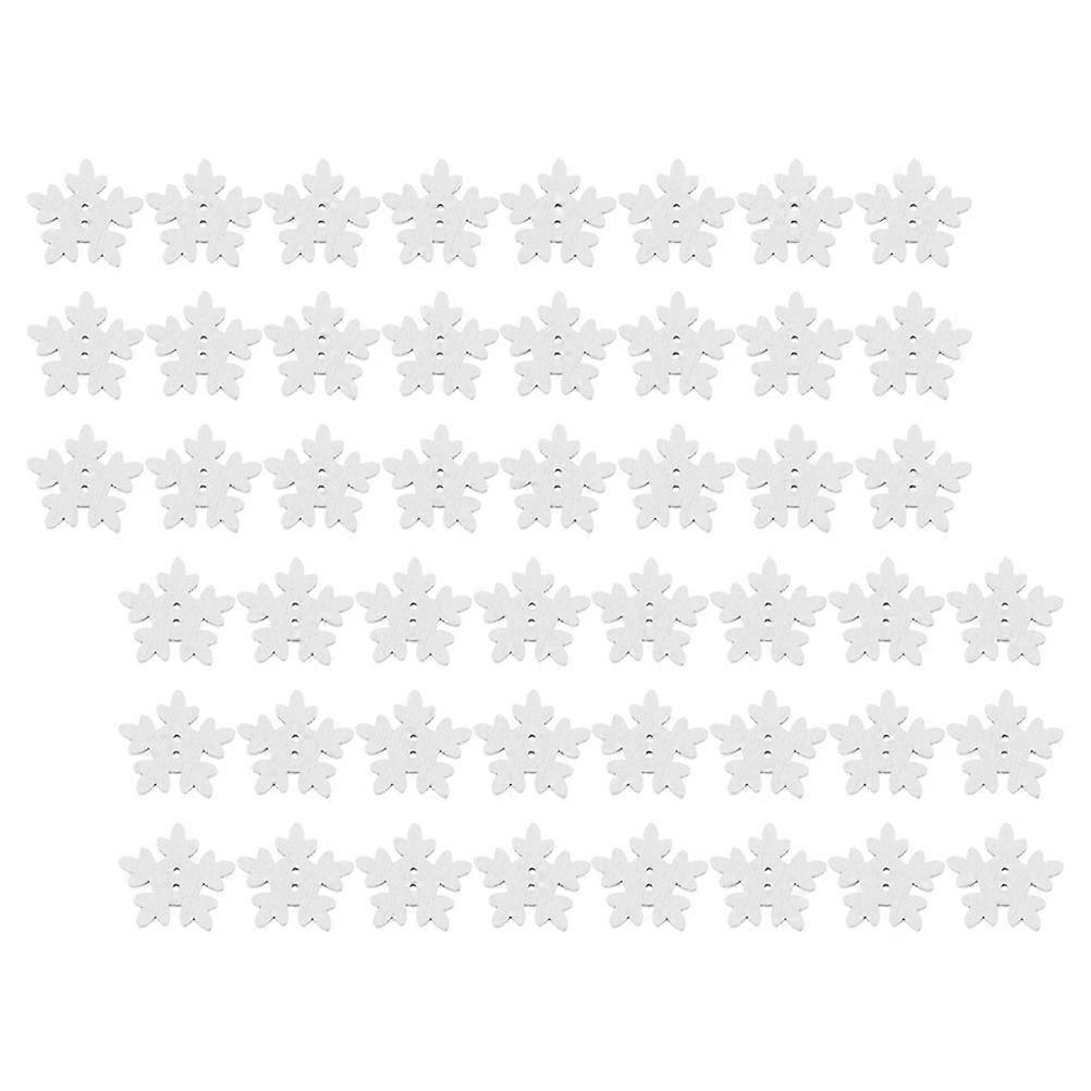 White Snowflake Shaped Wooden Buttons for DIY Crafts and Winter Projects 150pcs