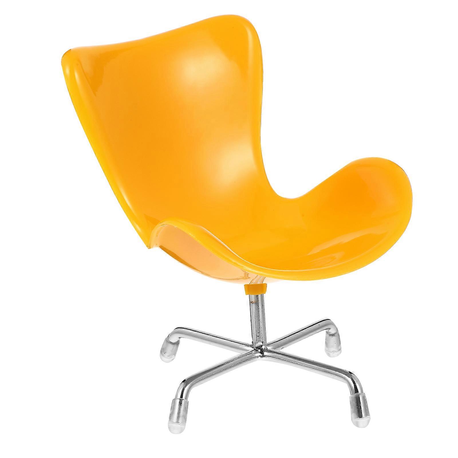 Mini House Chair Decor Toy Suitable For Mini House Furniture Lovers In Yellow 1Pack