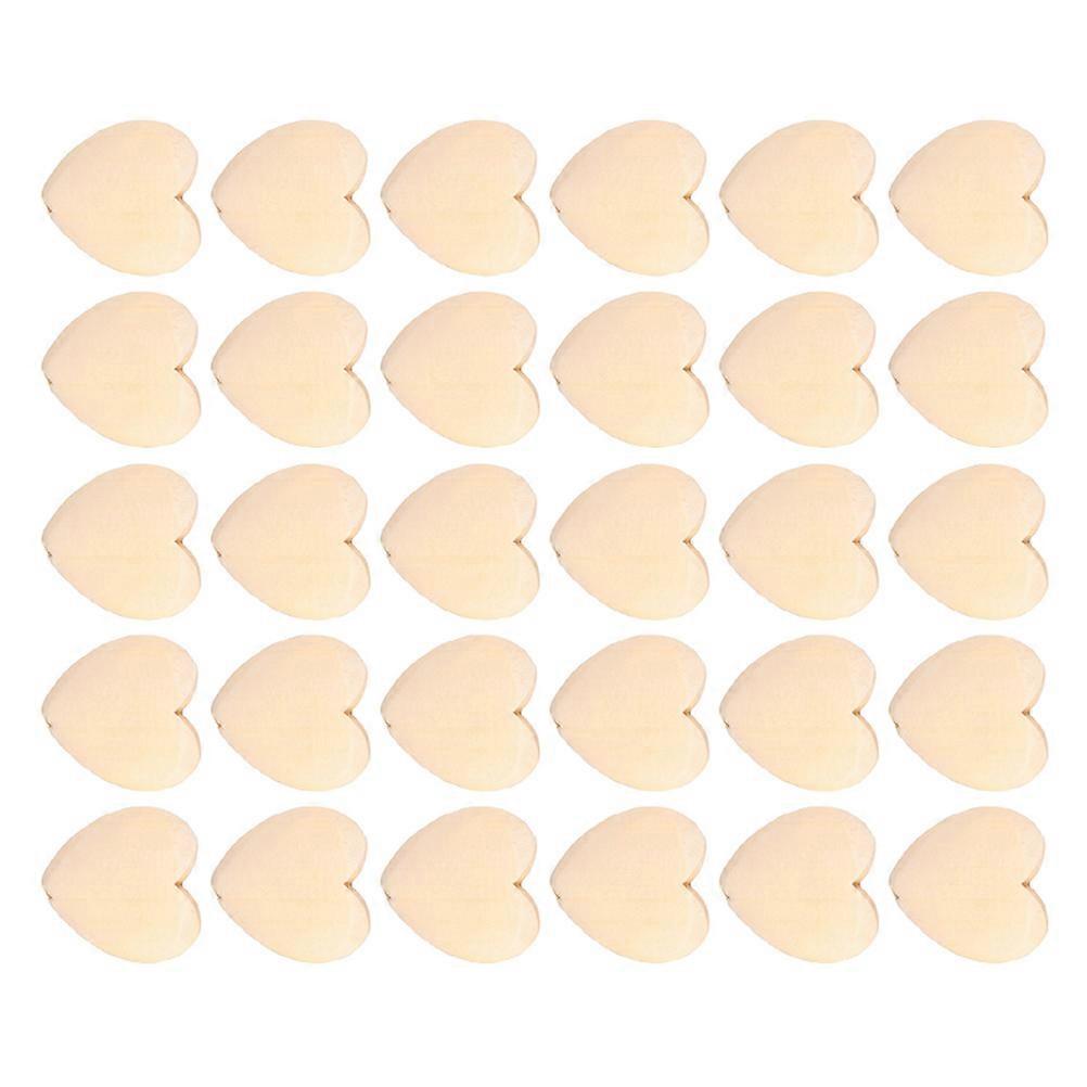 Heart Shaped Blank Wood Slices for DIY Projects Beige Color Craftsmanship 30 Pieces