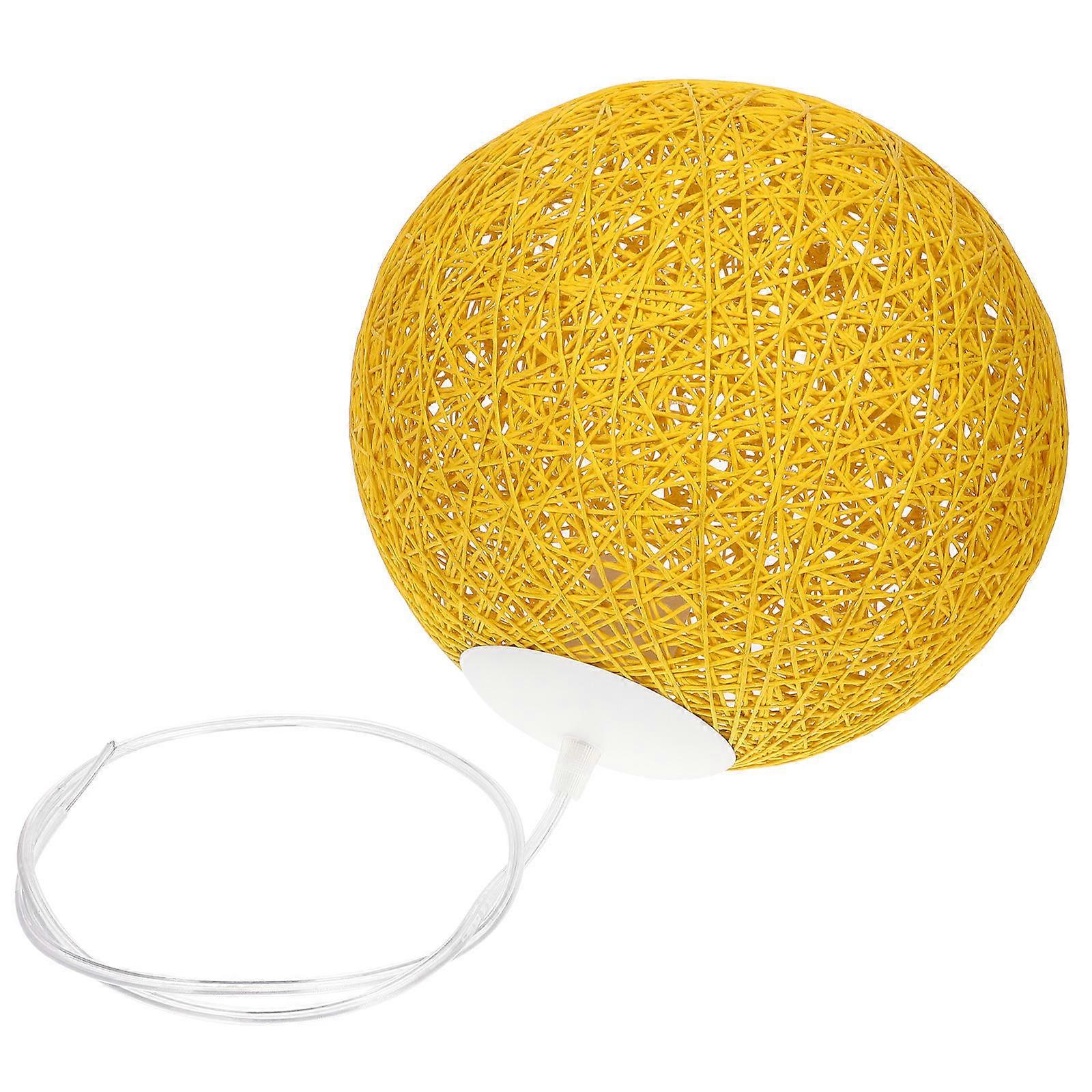 Yellow Rattan Art Lampshade for Decor Creative Ceiling Light Cover Ideal for Restaurant and Home