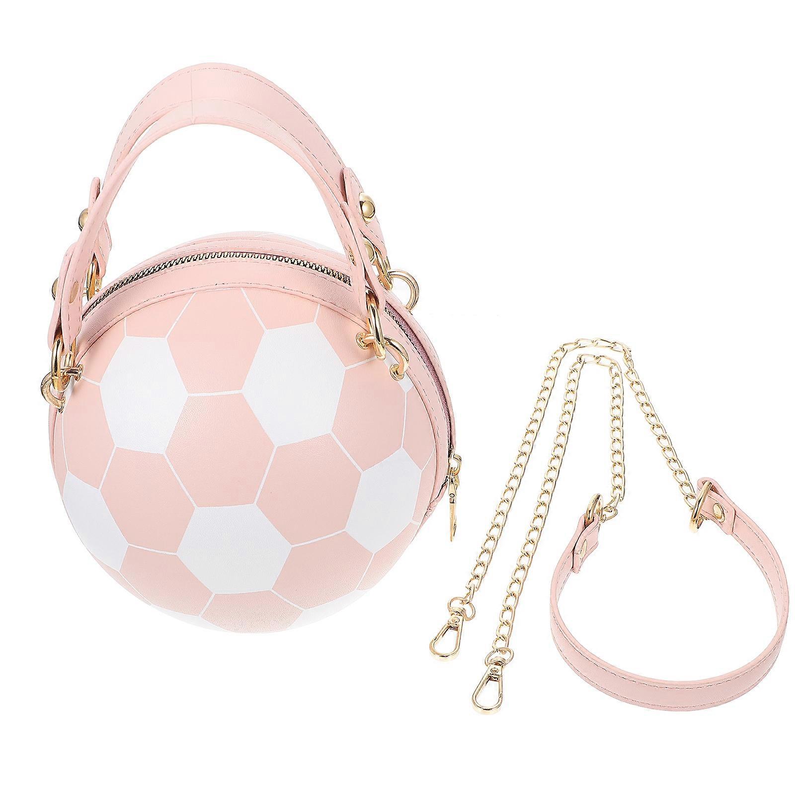 Kawaii Round Football Shoulder Bag For Daily Use Pink Color Compact And Light 1Pack