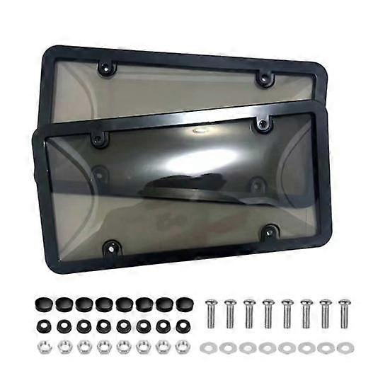 Transparent License Plate Holders with Screws UV Resistant Universal Fit Simple Installation License Plate Shielding Kit