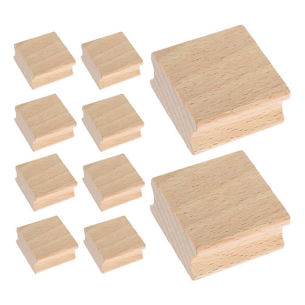 12 Pcs Blank Wood Rubber Stamp Mount Wooden Rubber Stamp Handle Hard Wooden Blocks Decorative Seal For Stamp Making Diy Crafting Tool