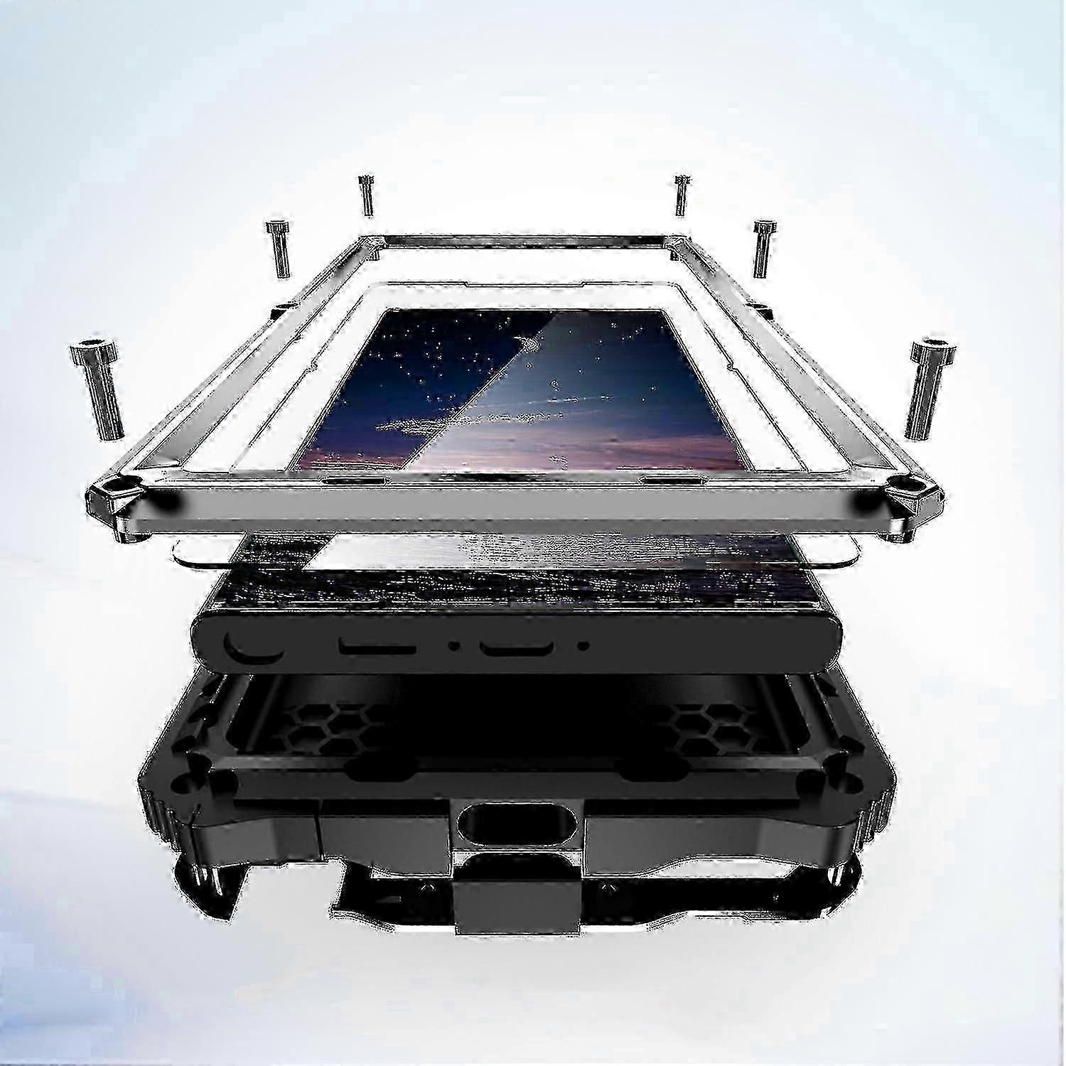 Samsung Galaxy S24 Ultra Heavy Duty Metal Military Grade Phone Case with Built-in Screen Lens Protection