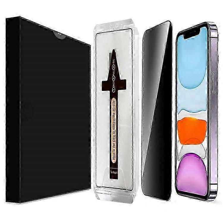 Compatible For iPhone 11 Anti Spy Tempered Glass Screen Protector with Automatic Dust Removal Tool