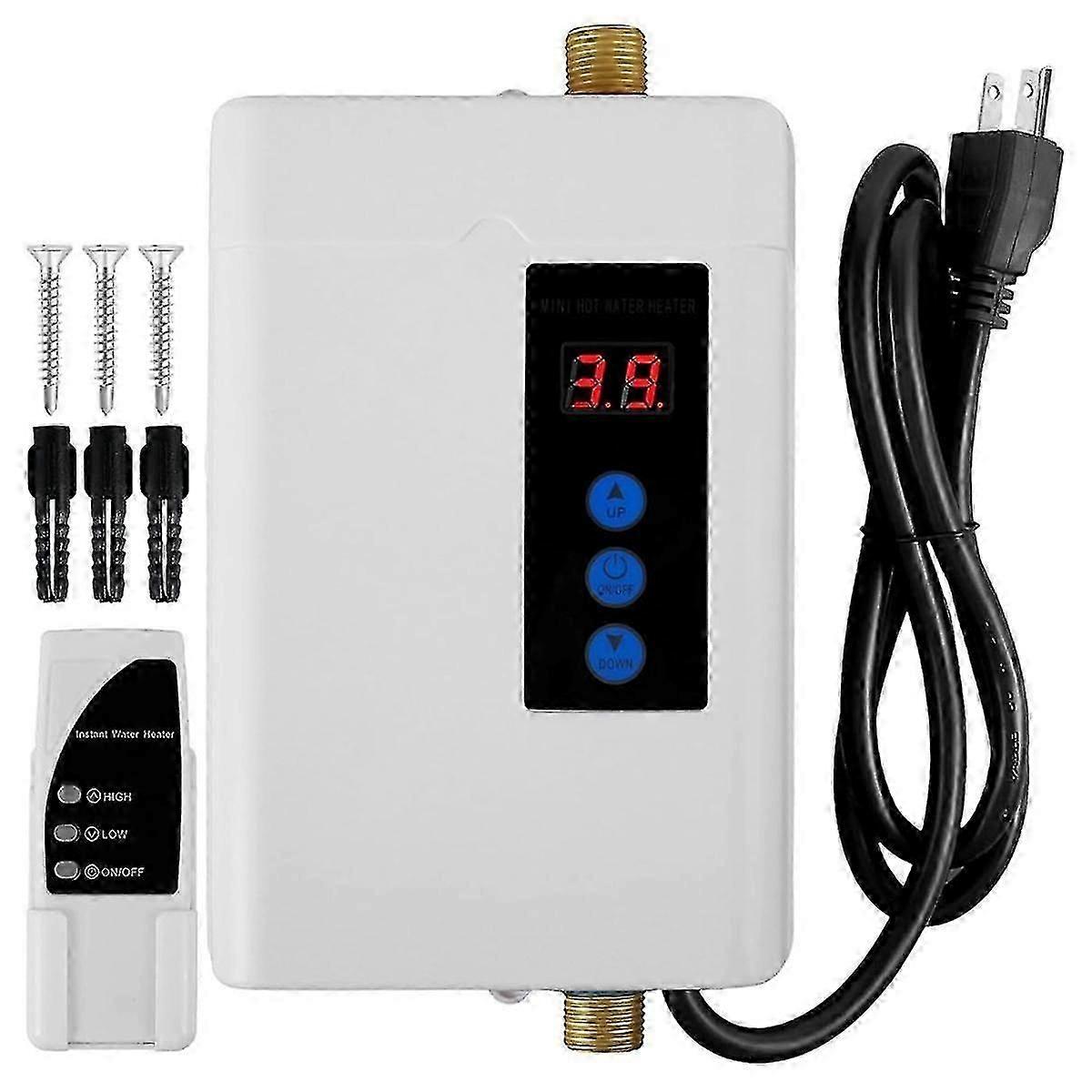 מחמם מים ללא טנק חשמלי, מחמם מים חמים מיידי 3000w 110v מיידי עם שלט רחוק דיס דיגיטלי