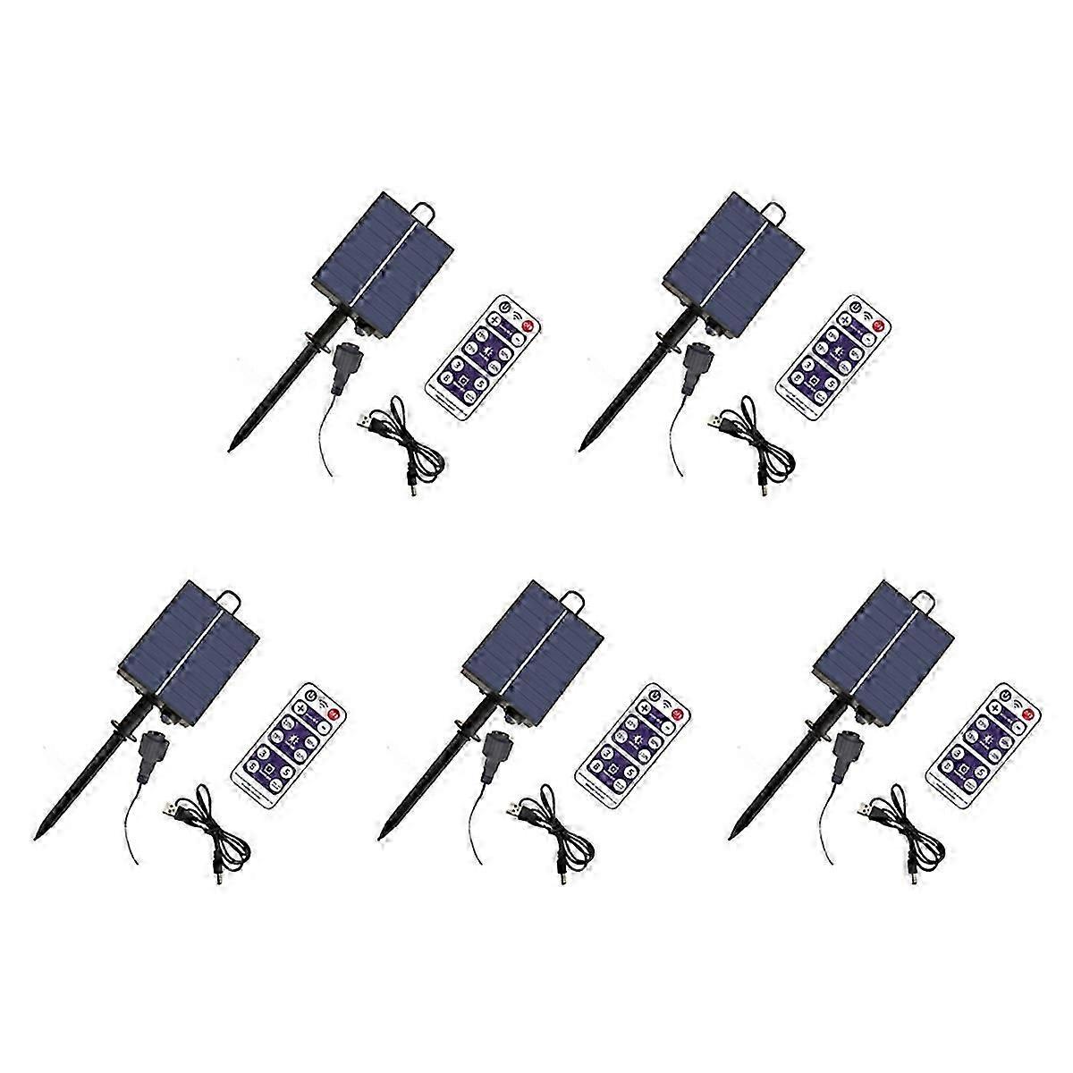 5X 1200mAh Solar Panel Control Box Kits Lithium Battery Panel for 3.7V 24V LED String Strip Lamp DC