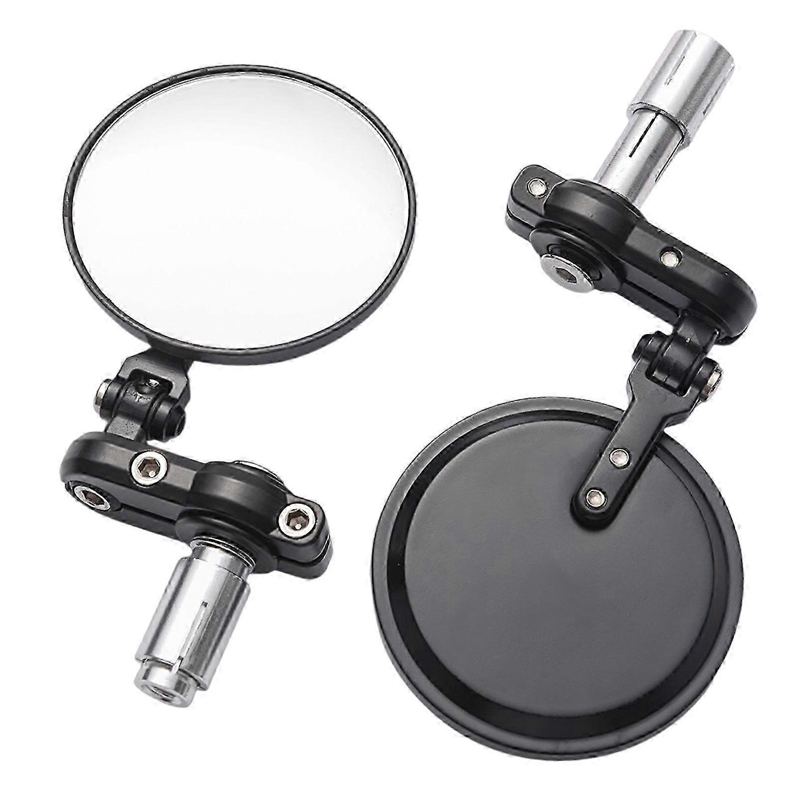 Aluminum Foldable Round Mirror Handle End Side Mirrors Adjustable Handlebar Mirror Simple Installation For Motorcycles