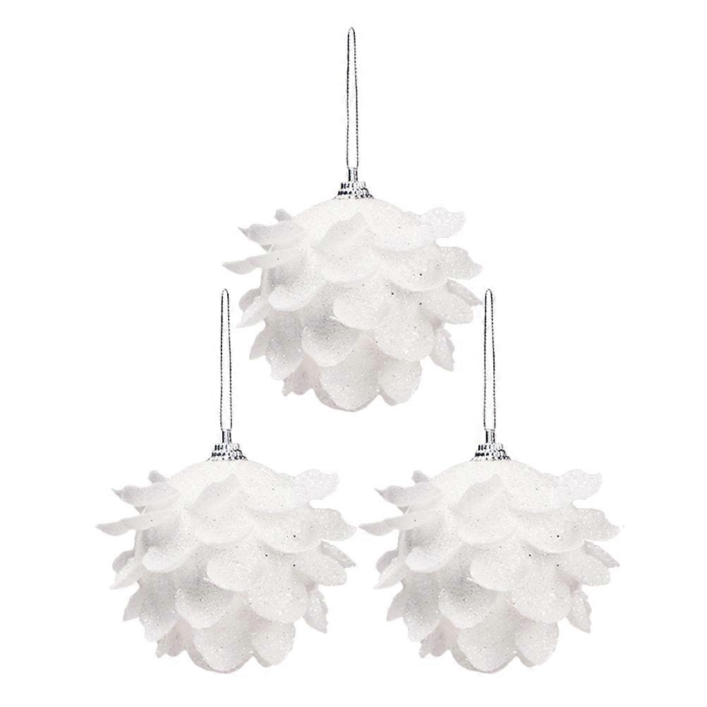 Glittery Ball Pendants 3pcs Set Festive Christmas Tree Hanging Ornaments for Indoor Holiday Decor Lightweight Xmas Balls for Wall Fireplace