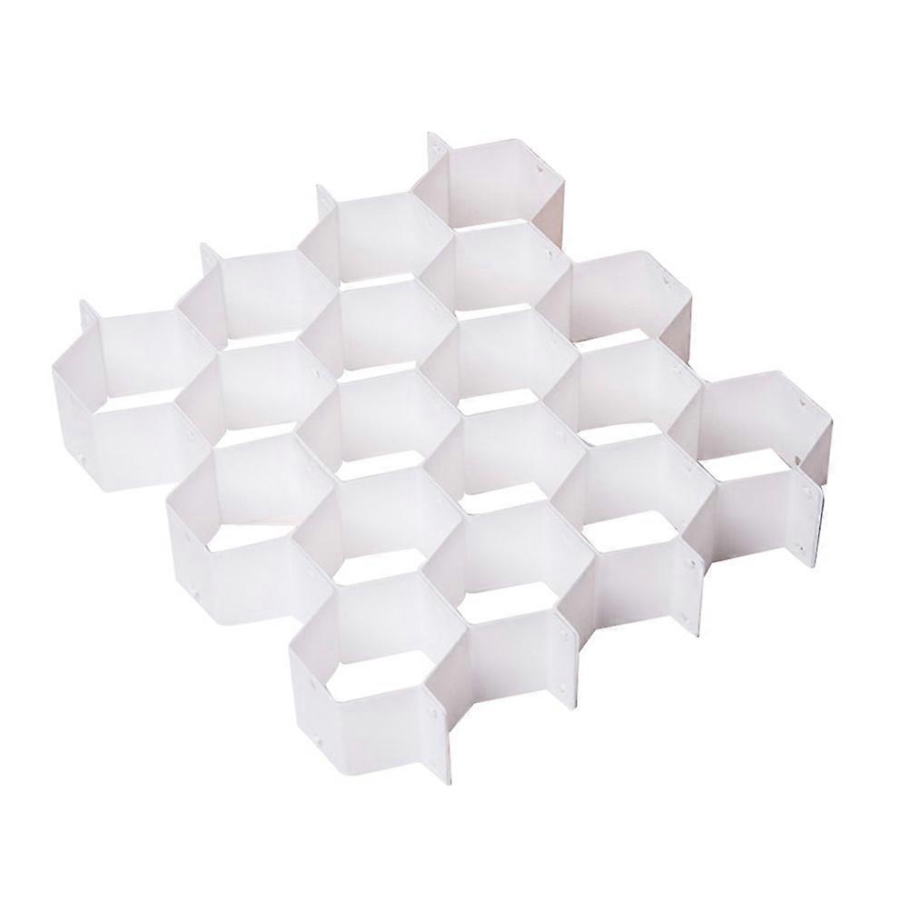 White PP Material Storage Box for Underwear Socks Bra Cosmetic with Sorting Grid 1 Pc