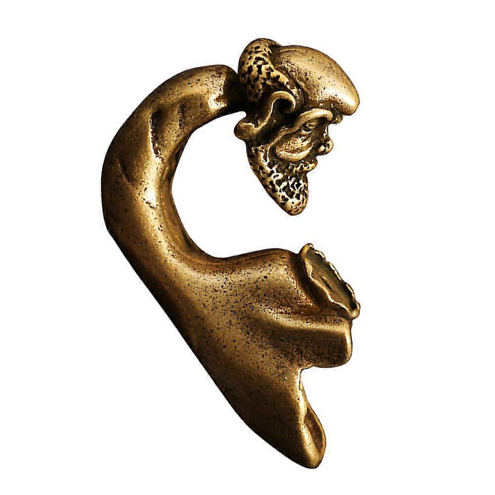 Brass Incense Burner Retro Bodhidharma Statue Tabletop Adornment 6X4.1X1.6CM Coffee Decoration 1Pc
