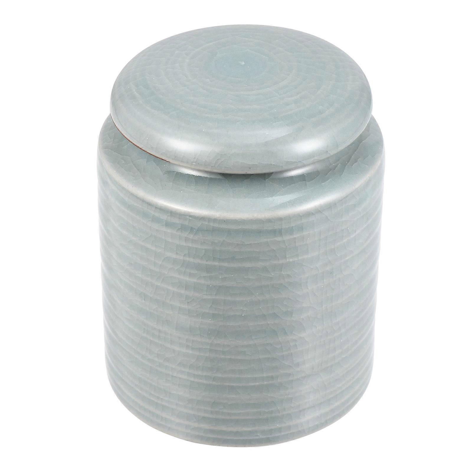 حاوية سيراميك 1 عبوة وعاء حبوب جميلة مقاوم للغبار 10.5X7.7X7.7 سم مستلزمات مطبخ مقاومة للرطوبة