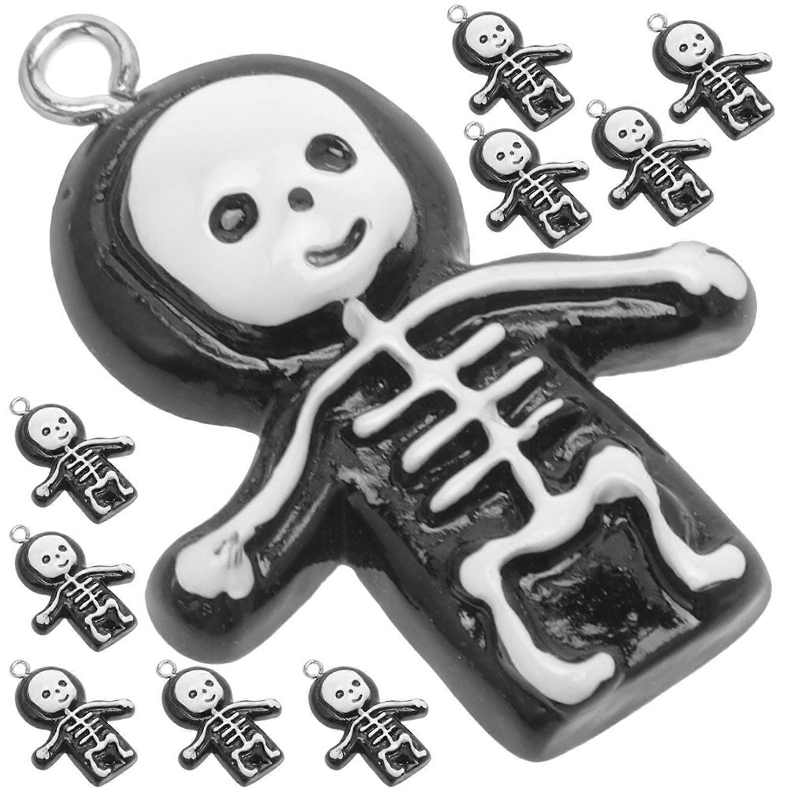 Fashion Skeleton Design Pendant 10Pcs DIY Jewelry Accessories Perfect for Creating Unique Home Decor and Crafts