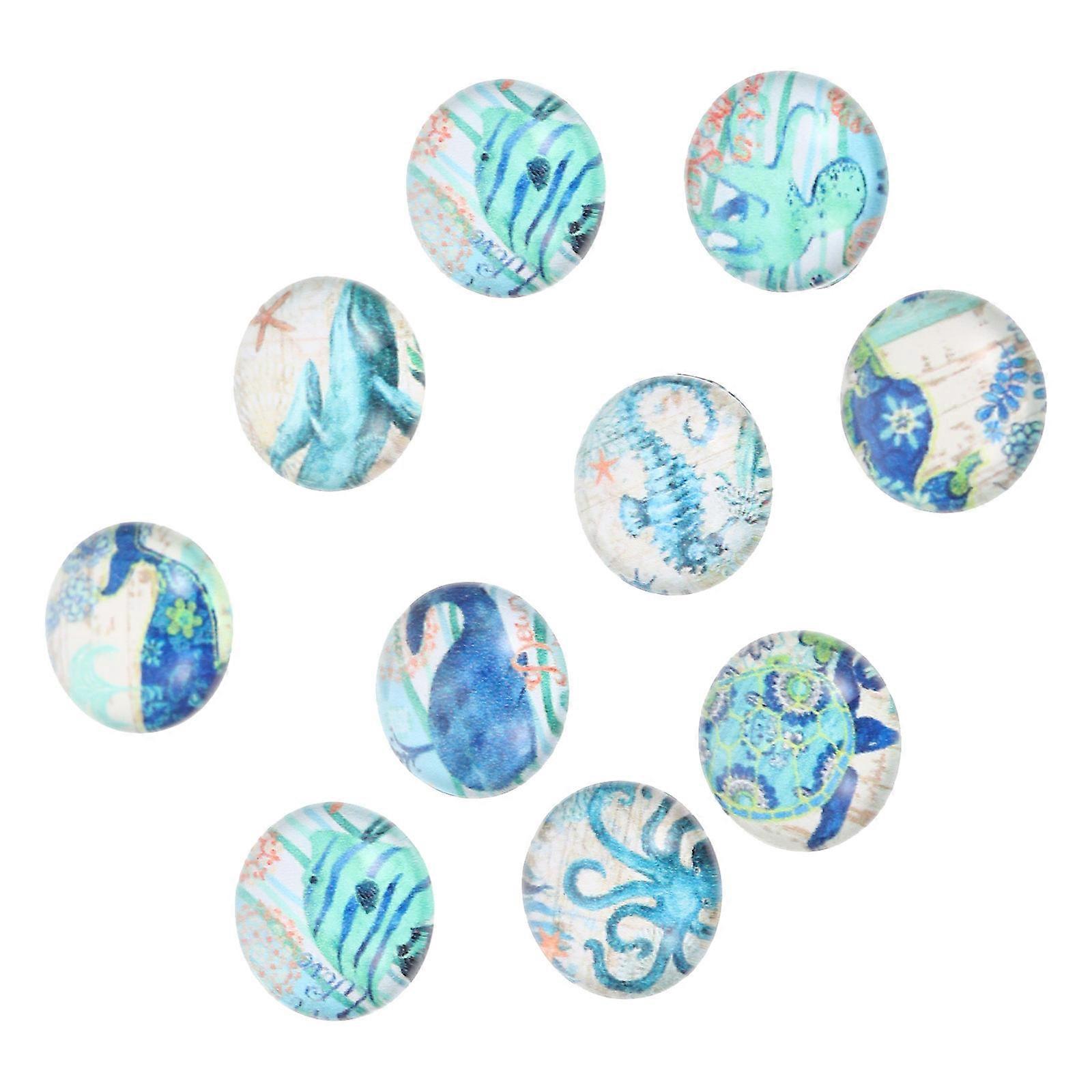 10Pcs Decorative Round Glass Patches For DIY Gifts And Jewelry Design Assorted Colors Durable Craft Materials