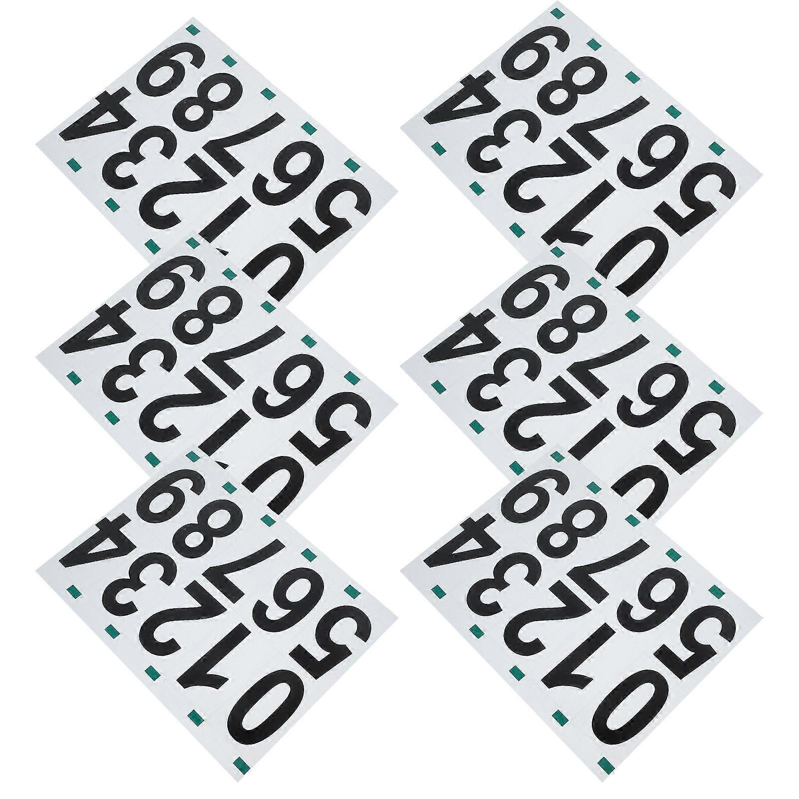 6 Sheets Self Adhesive Reflective Numbers for Mailbox Outdoor House Address Stickers Decals
