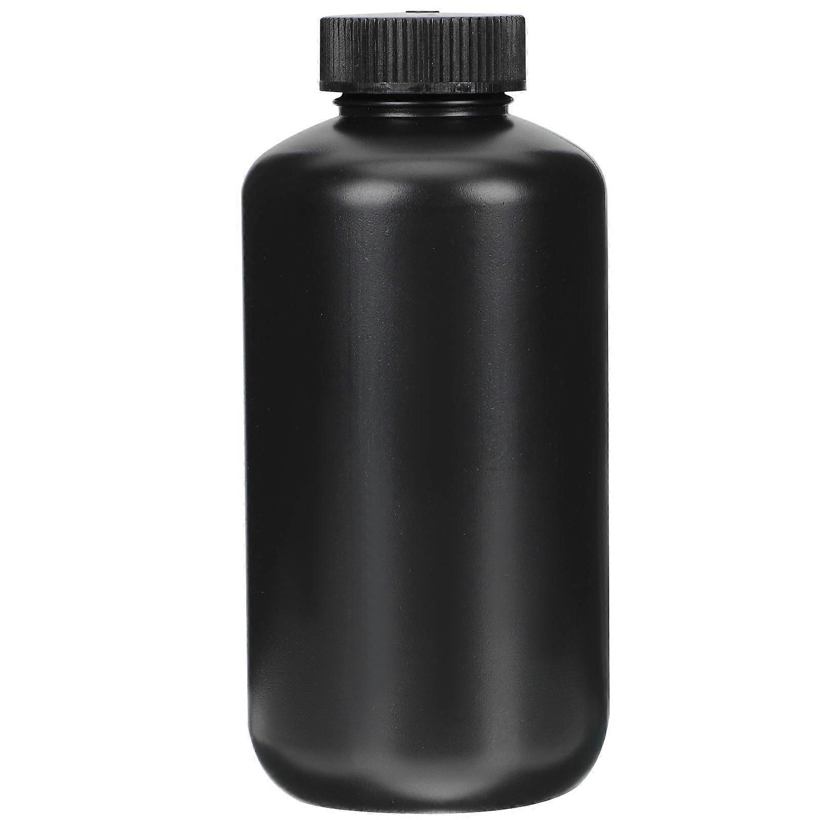 Black PE Reagent Bottle with Screw Cap UV Resistant Small Mouth Chemical Storage Container for Laboratory Medicine Liquid Samples Spill Sealed Bottle