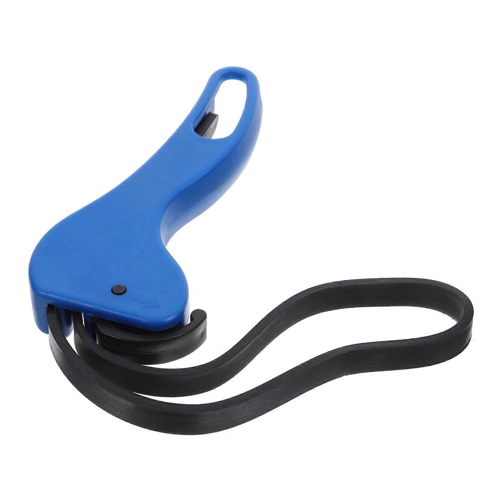 Car Belt Wrench Oil Filter Tool - Heavy Duty Rubber Band Wrench for Compatible Oil Filters, Blue