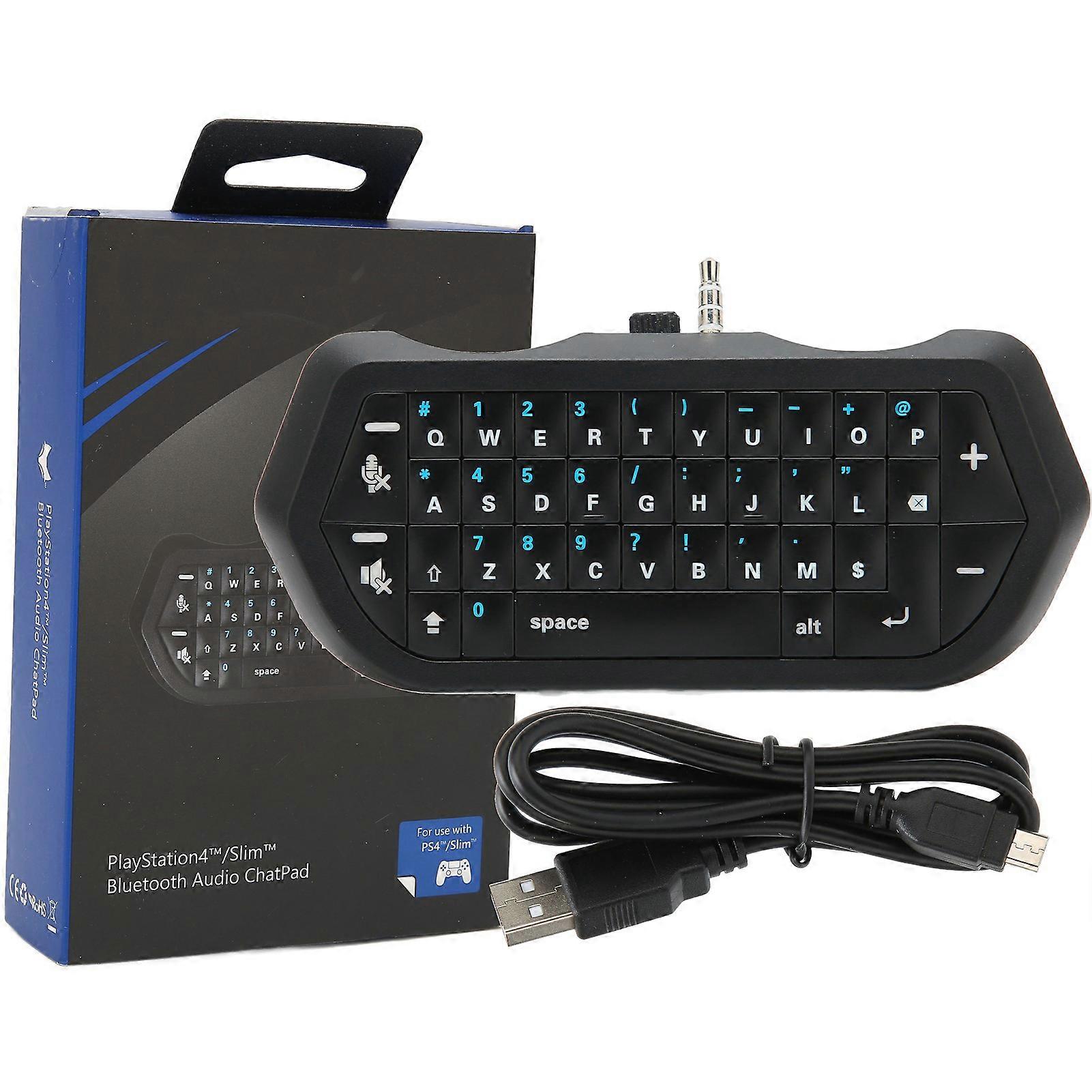 Mini Wireless Bluetooth Keyboard for PS4 Controller - Ultra Slim, Ergonomic, Easy Chatpad