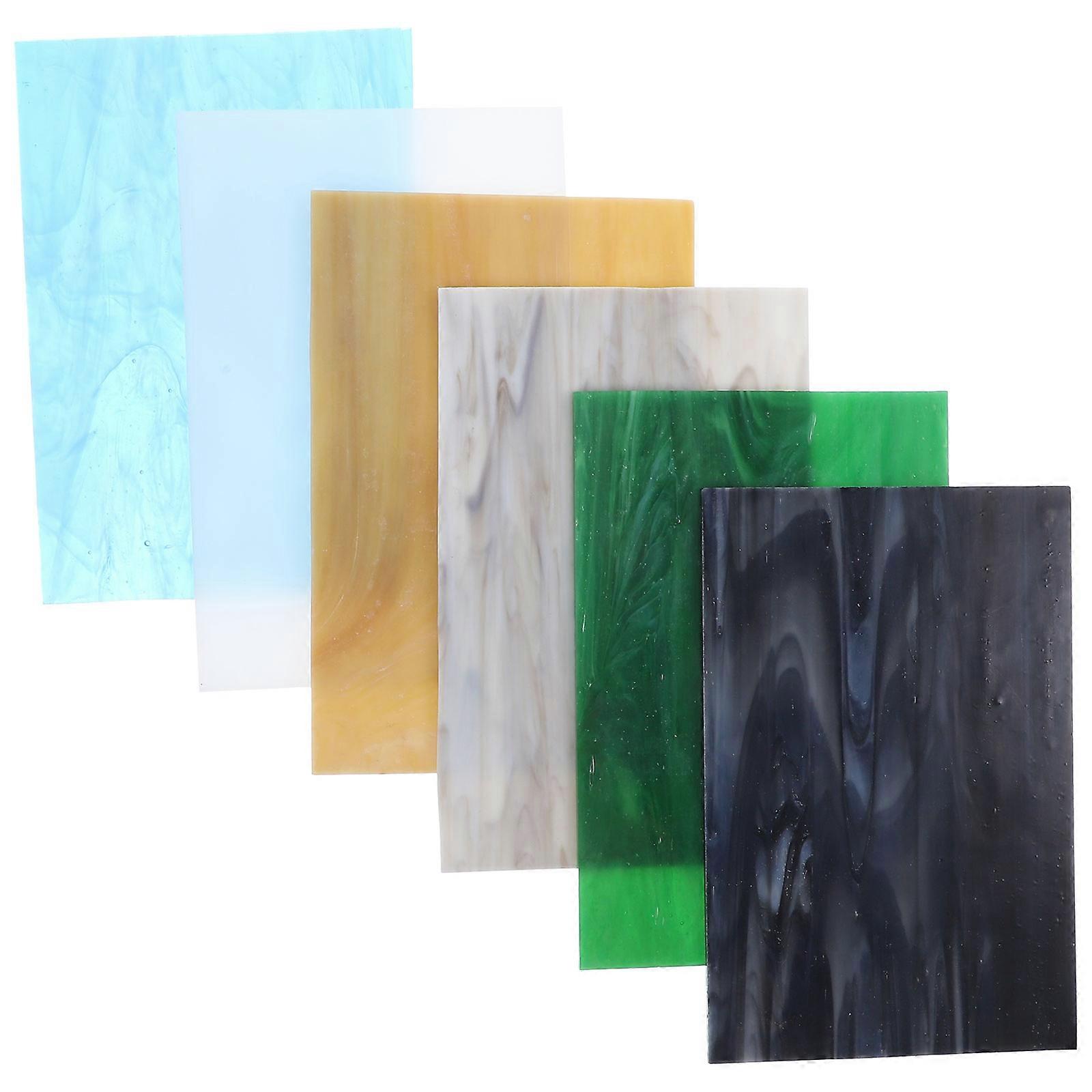 Stained Glass Tiles 12Pcs For Handicraft Making Craft Enthusiasts Assorted Color Flat Sheets 5.89X3.93in Stylish Decor