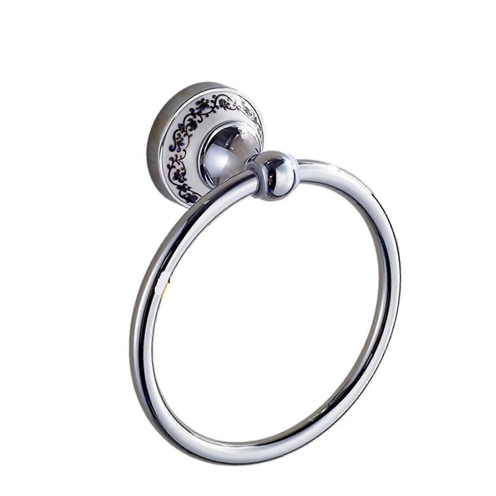 Wall-Mounted Towel Holder, Modern Silver Bathroom Towel Ring, Rust-Resistant, Easy Installation, Suitable for Home Use
