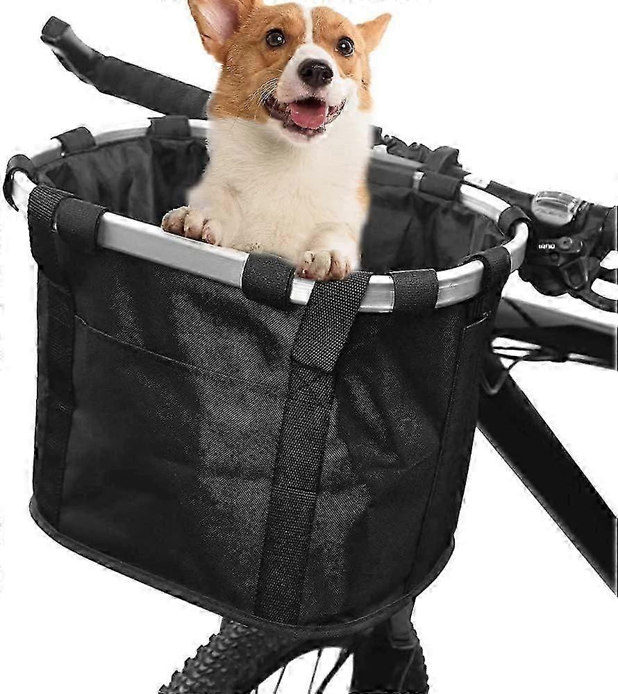 Bicycle Basket Folding Small Pet Cat Dog Back Rack Detachable Bicycle Handlebar Basket for Grocery Picnic Shopping Camping Cycling - MXBC