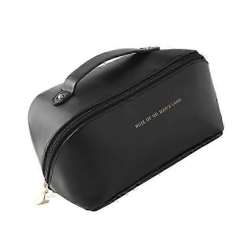 Luxury Leather Makeup Organiser - Large Capacity Toiletry Bag for British Jetsetters