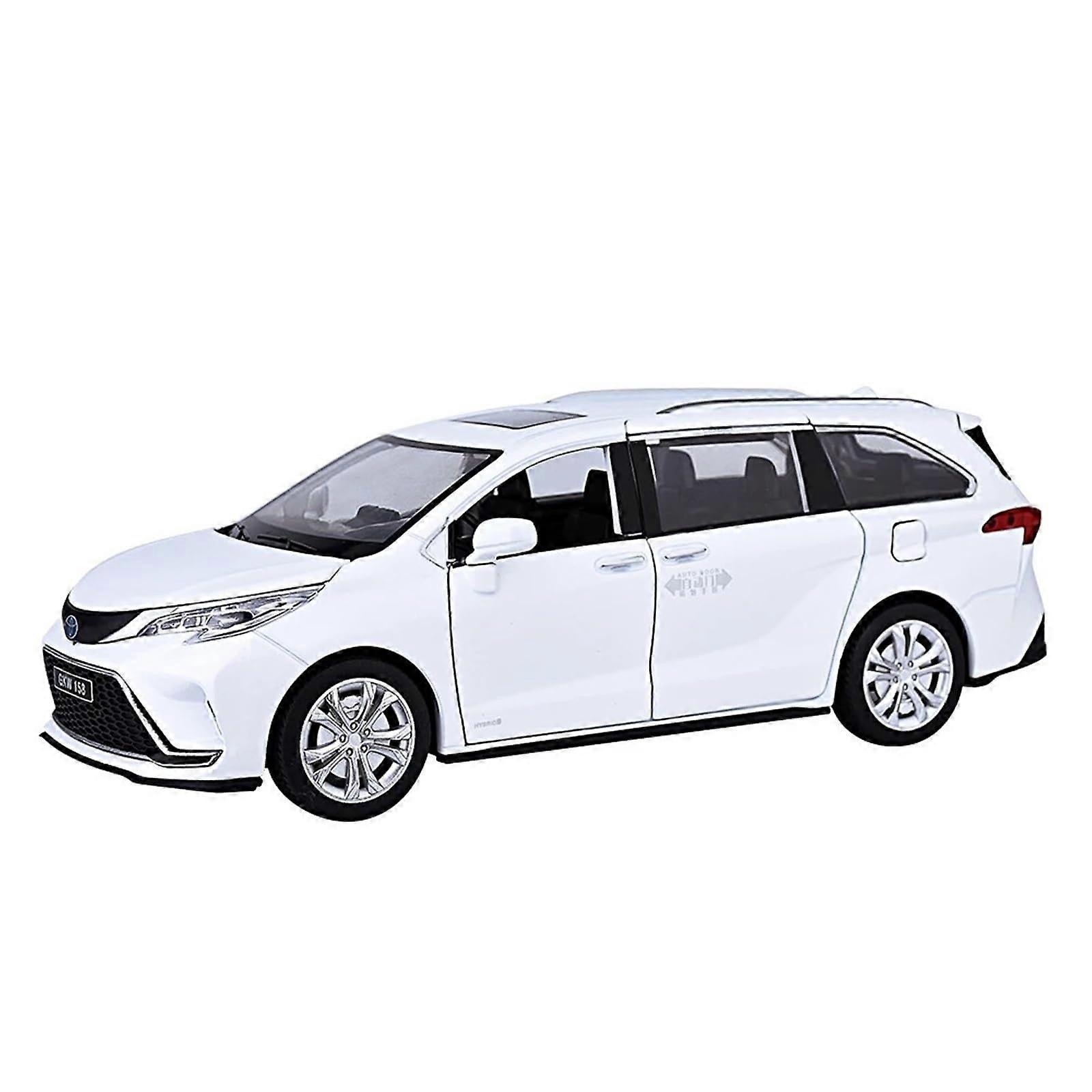 Druckguss 1:24 Toyota Sienna MPV Alloy Model Car Simulation Vehicle Display Collection White