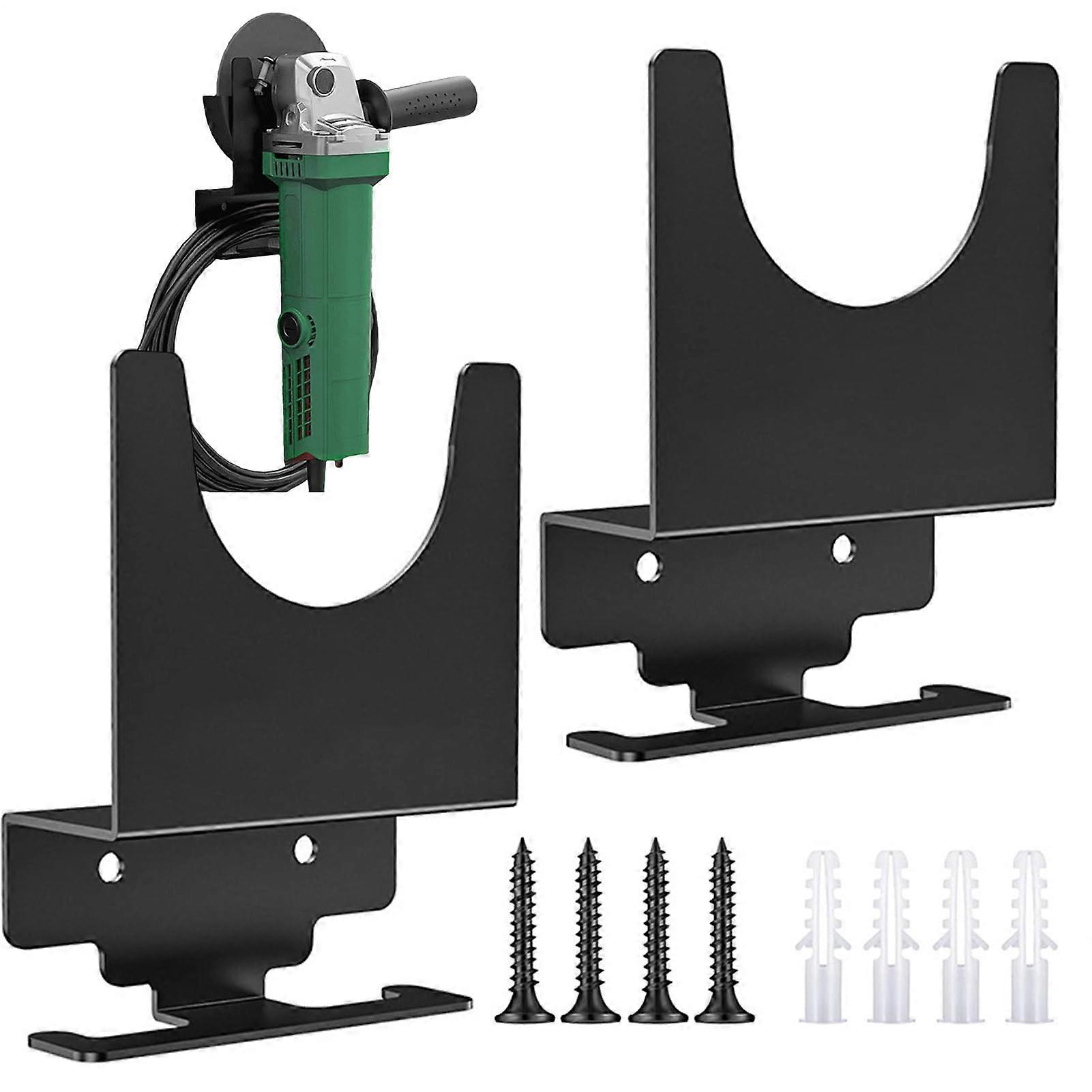 Angle Mill Holder with Wall Bracket and Corner Bracket Storage Shelf for Angle Grinder, Includes 2-Piece Impact Key Ring