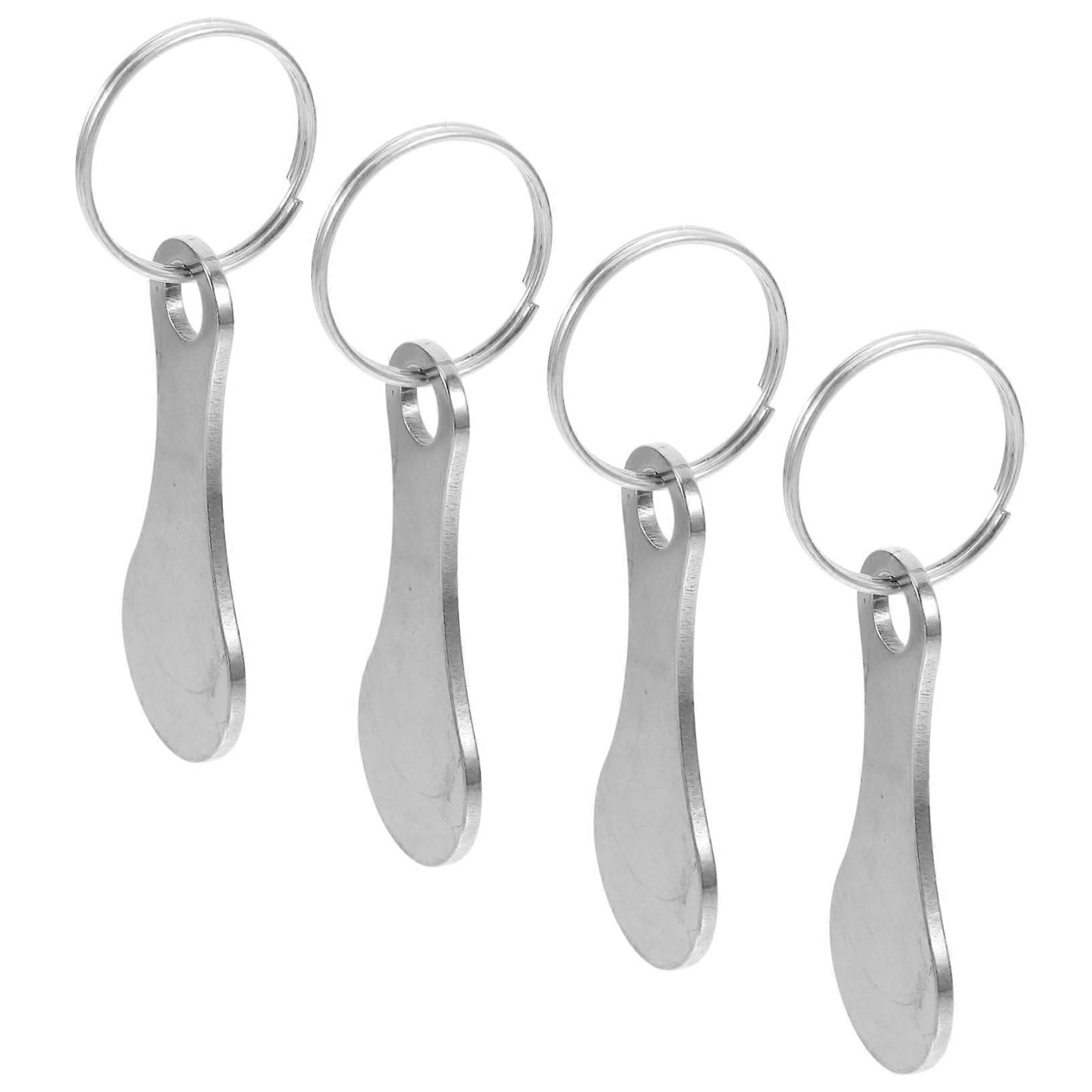 Shopping Cart Keychain 4-Pack Removable Shopping Cart Chip Lightweight Practical Coin Holder for Daily Use