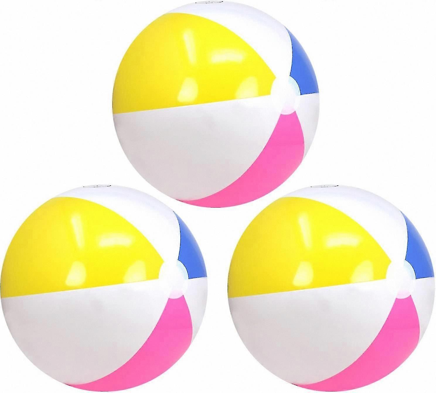 3-Pack Inflatable Beach Balls, 35cm, Water-Resistant, Lightweight Pool & Outdoor Fun
