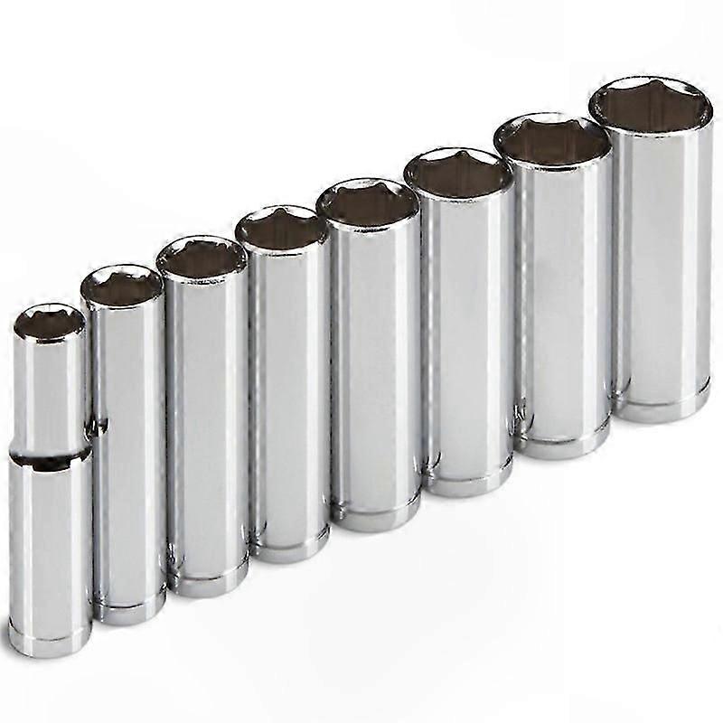 8-Piece Metric Deep Socket Set, 3/8-Inch Drive, 10mm-19mm, Professional Quality Tool Kit