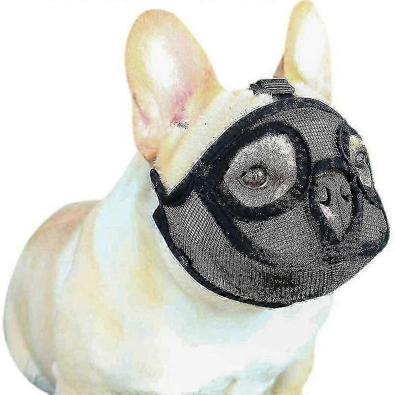 Adjustable Mesh Dog Muzzle - Short Snout Trainer for French Bulldog