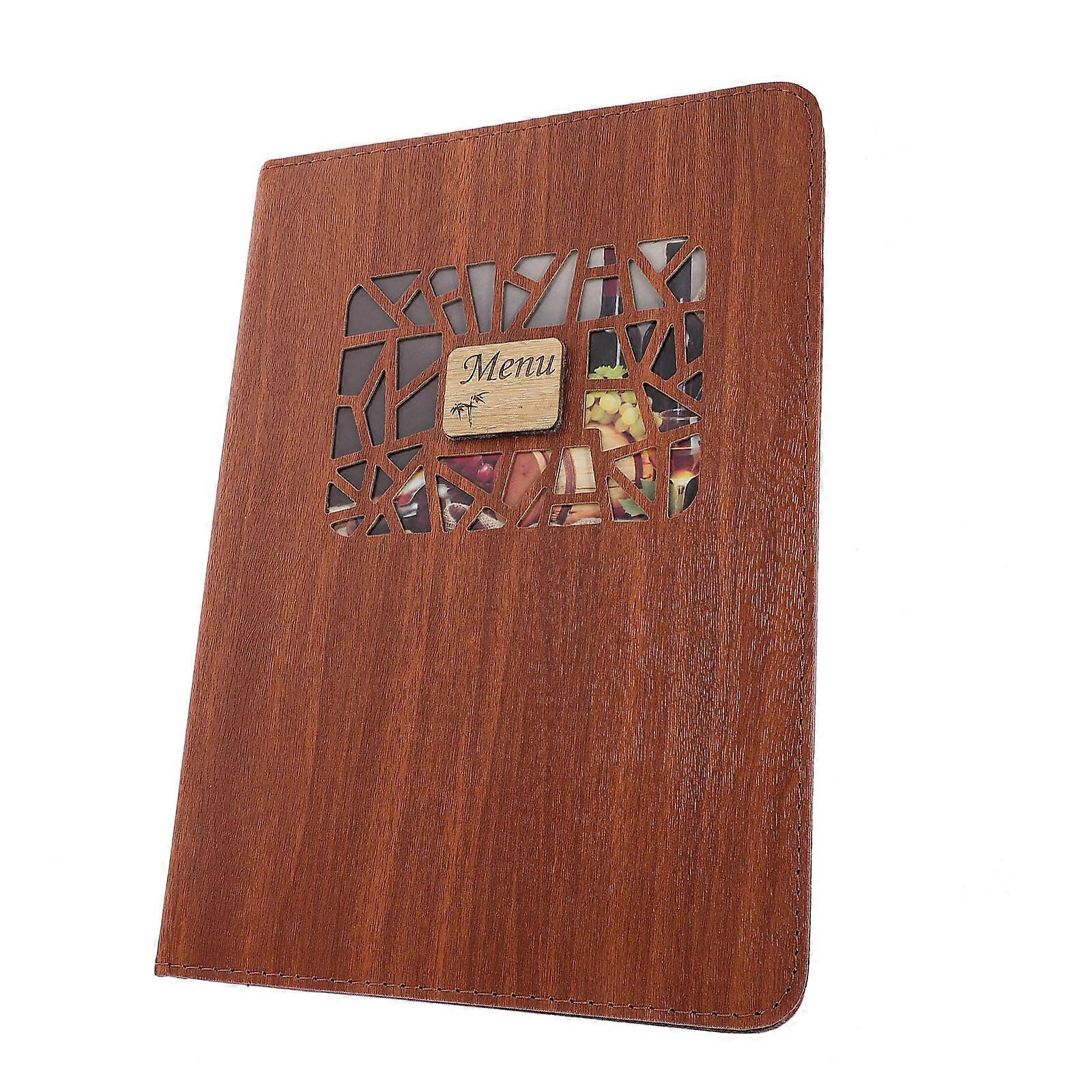Double Views Menu Cover Menu Holder for Dining Environments Brown Protect Menu 1Set