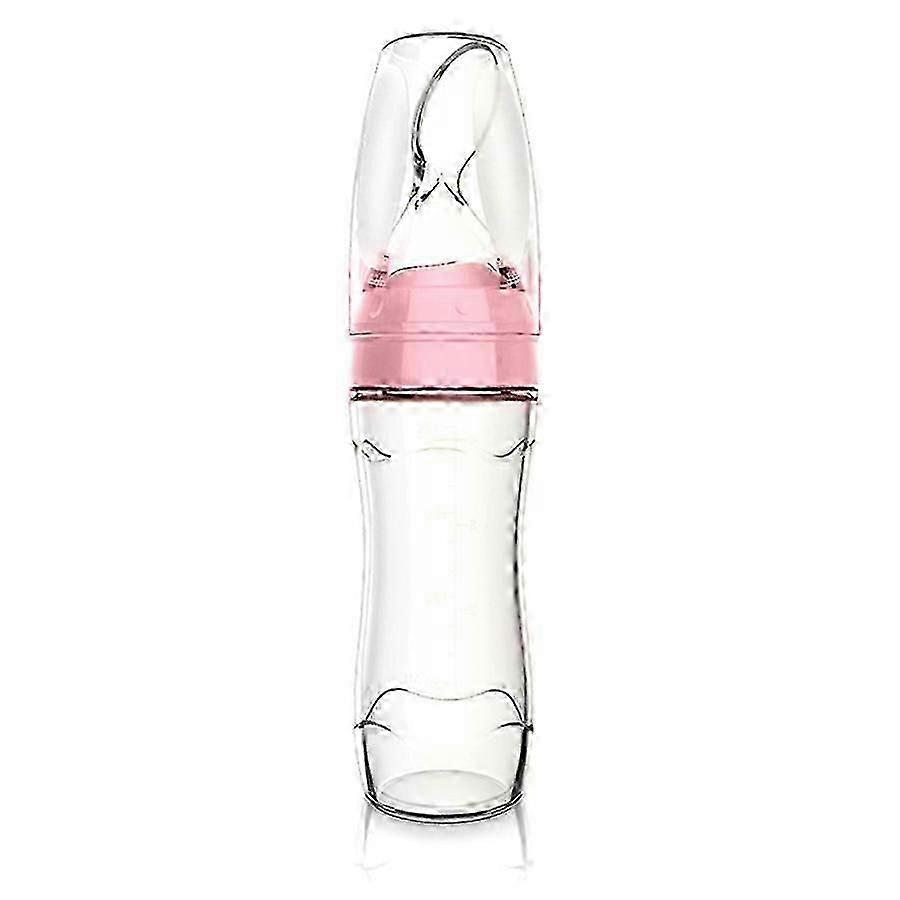 120ML Silicone Squeeze Feeding Bottle with Spoon Feeder for Baby - Safe & Easy Meal Time Solution
