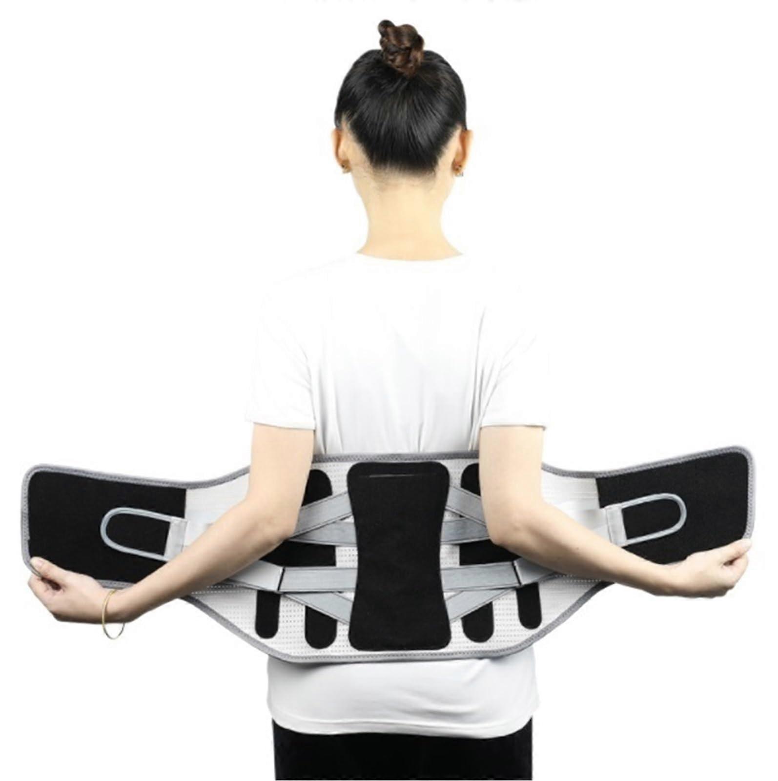 Lumbar Support Belt Size L Black With Large Support Panel And Breathable Back Support Straps Cushioned Back Brace