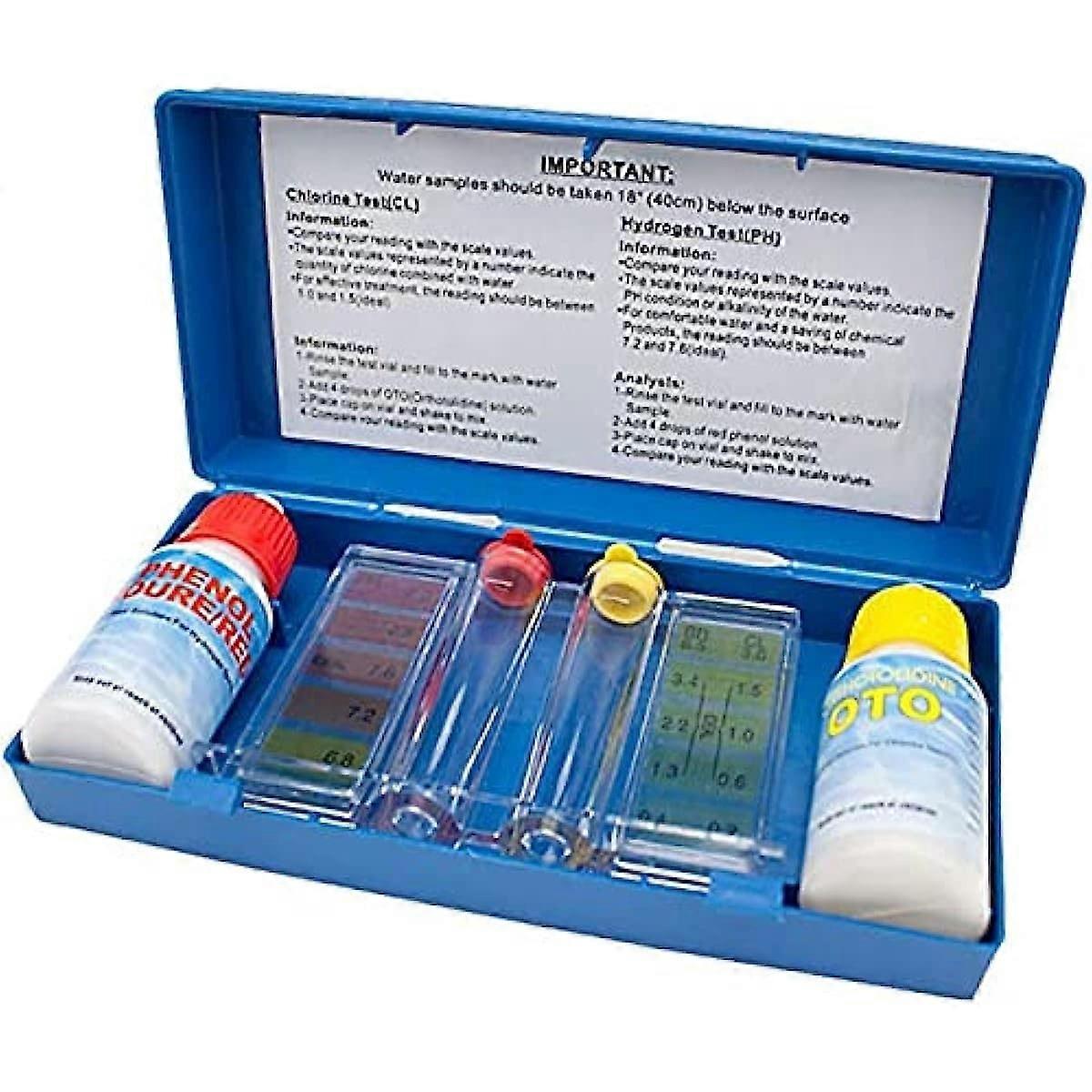 Water Quality Testing Kit,PH Chlorine Water Quality Test Set,Pool Water Tester Kit,Pool Maintenance Supplies