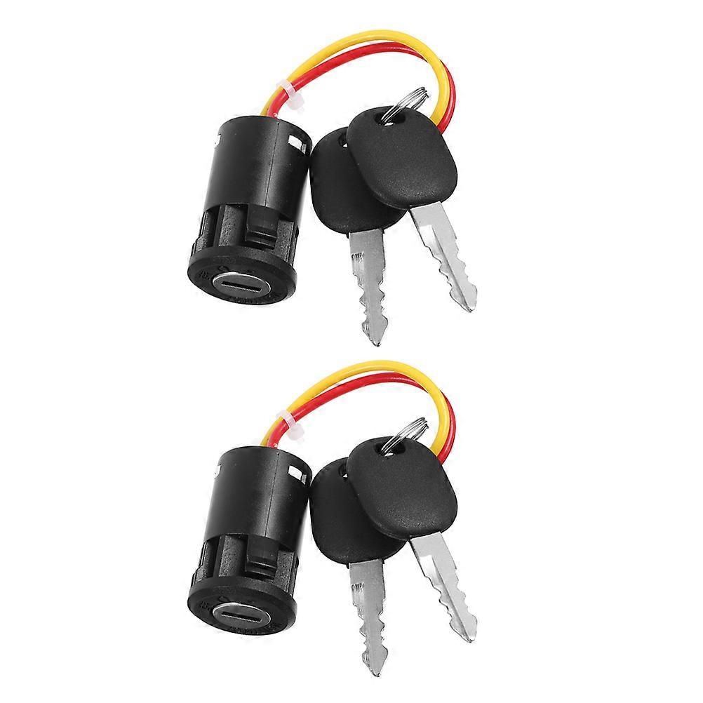 2pcs Ignition Key Switch for Electric Vehicles, Durable Replacement Parts, Compatible with Ride Cars, User Friendly Design, Easy to Operate, Weather