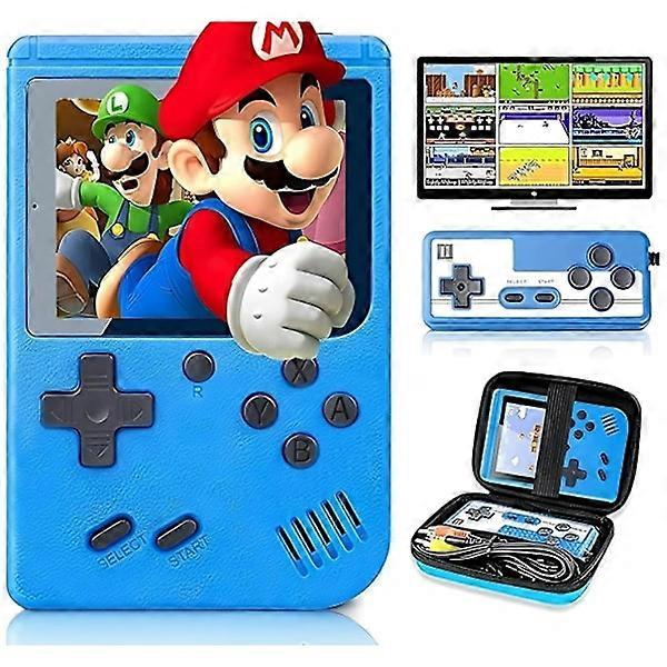 Retro Handheld Game Console with 500 Classic FC Games - 3.0 Inch Screen Portable Video Game Console (Blue)