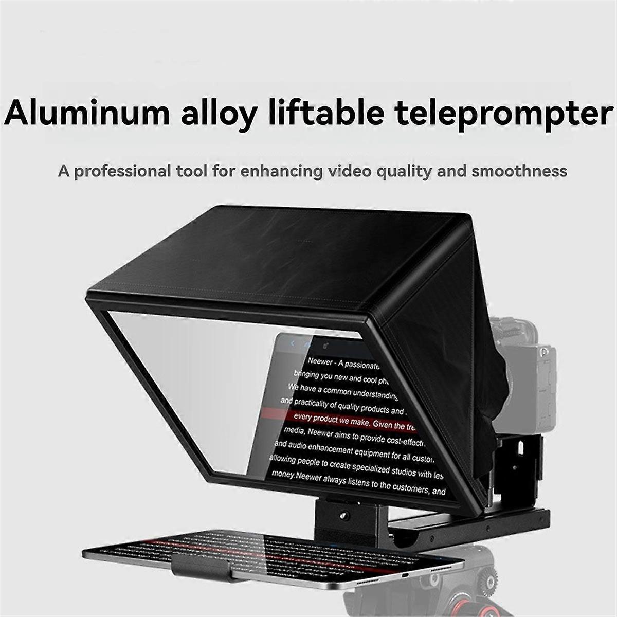 Liftable Teleprompter 12inch Foldable Teleprompter for Tablet Phone DSLR Camera with Remote Control