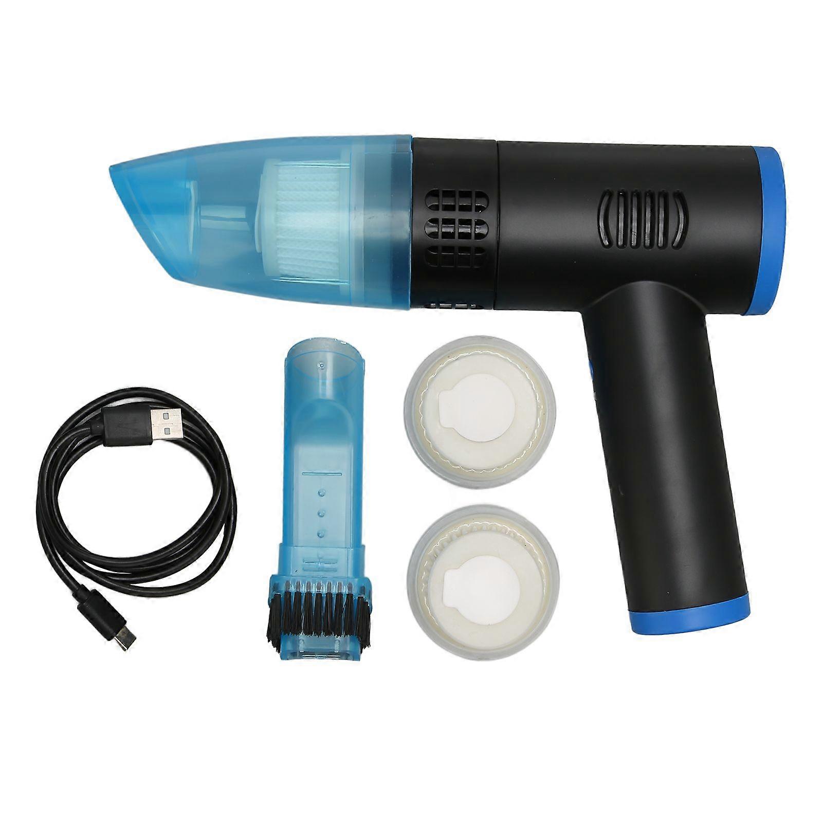 2 in 1 Cordless Electric Air Duster 70000RPM 2 Level Adjustable 9000PA Handheld Vacuum with 7500mAh Battery for PC Car Blue
