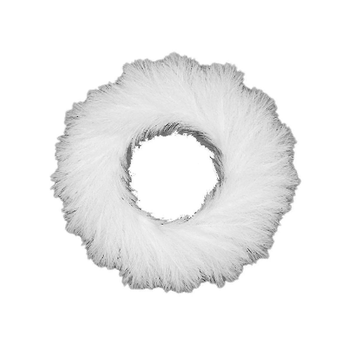 Artificial pampas grass wreath, made of white polyester fabric, reusable and suitable for multiple scenarios