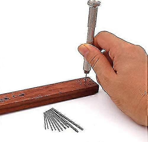 Mini Hand Drill, Hand Drill Bits Hand Drill Kit 10 Drill Bits Drill Bits For Circuit Board And Jewel