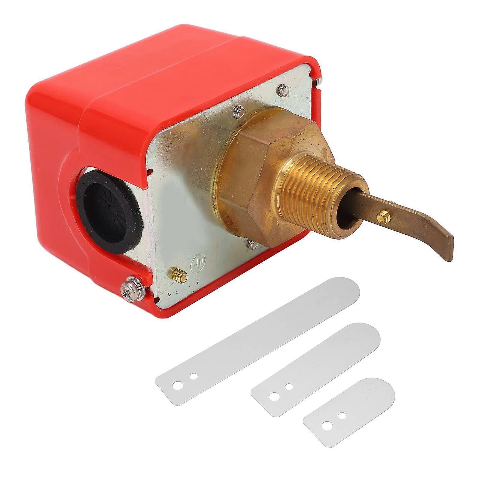 Water Flow Switch Paddle Control Brass SPDT Contacts 15A 220VAC For Central Air Conditioning