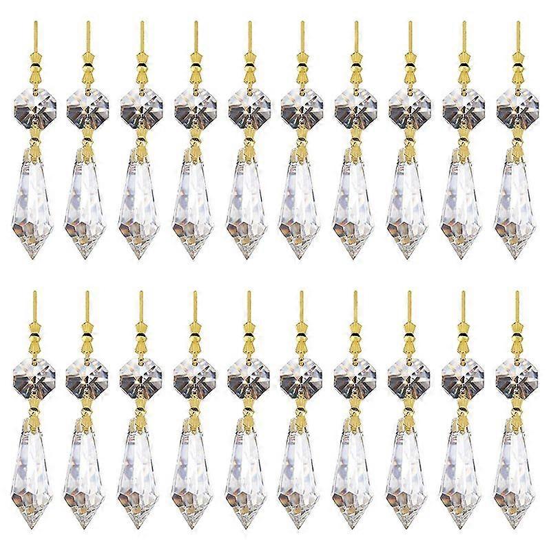 20PCS DIY Transparent Teardrop Chandelier Pendant Parts Beads, Chandelier Hanging Decoration