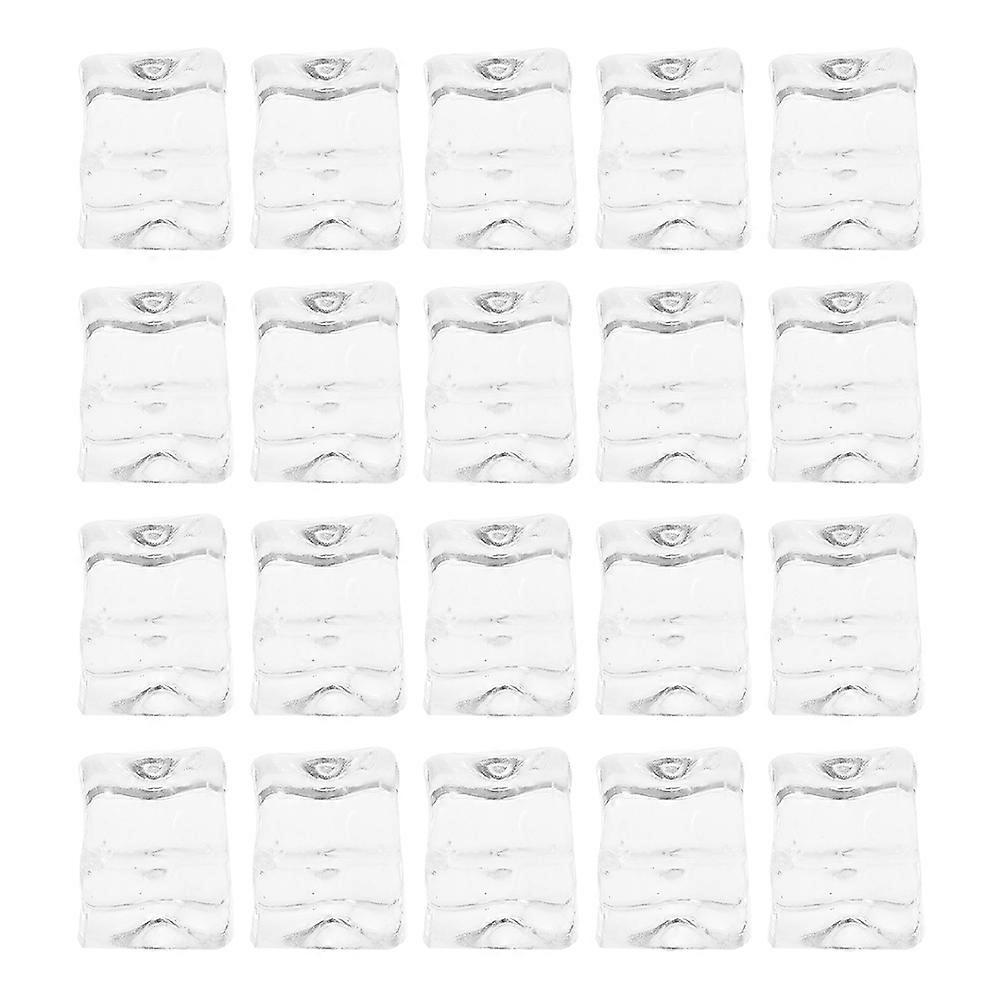100pcs Reusable Clear Simulated Ice Cube Artificial Faux Ice for Decoration and Food Photography Prop