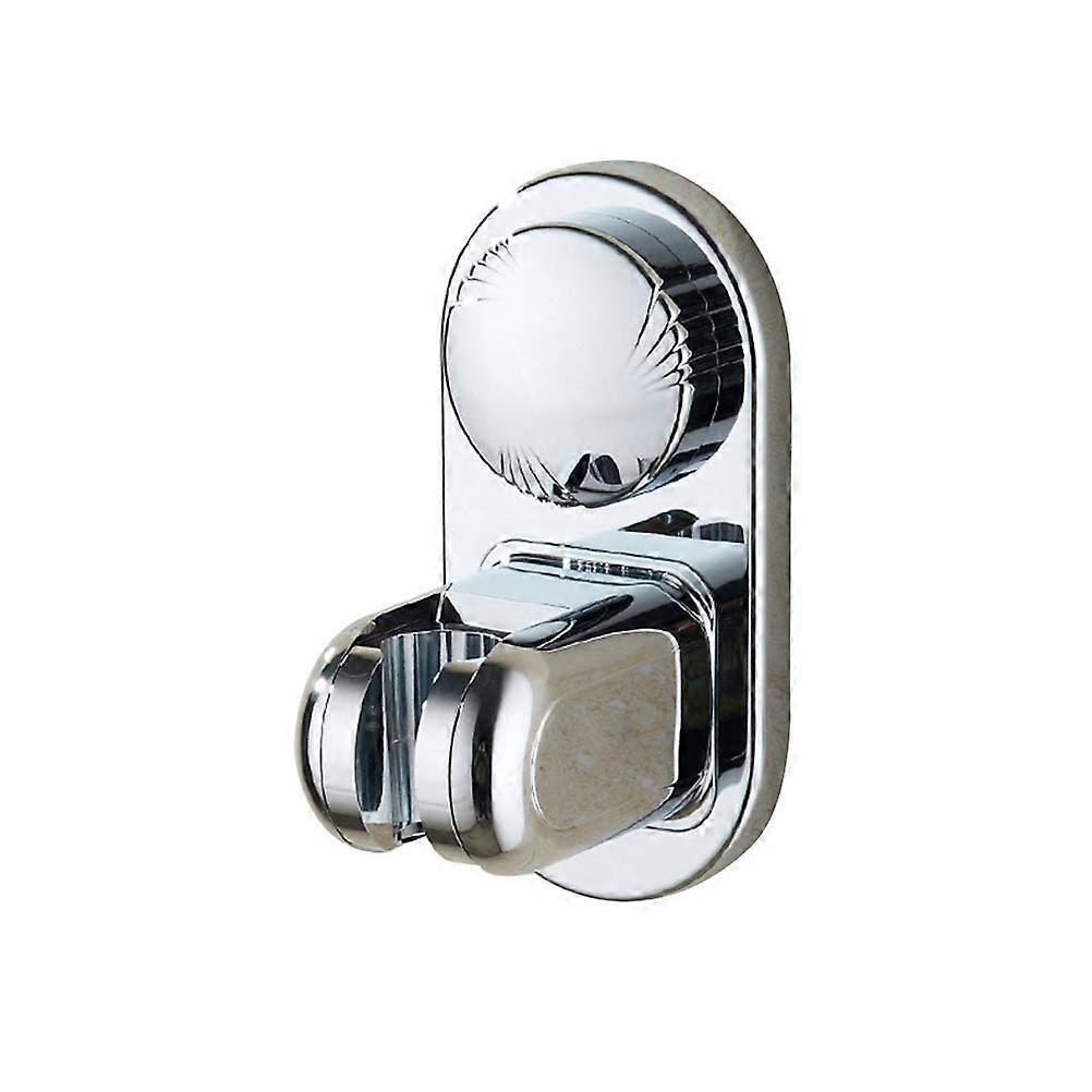 Adjustable Wall Mount Showerhead Holder with Removable Suction Cup & Adhesive Disc Reusable Bracket for Flexible Shower Height Universal Fit for All