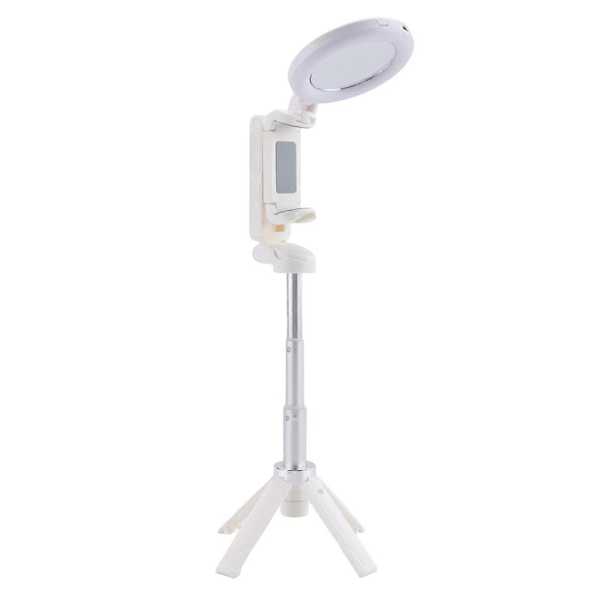 Upgraded Design Mini Tripod Bluetooth Portable Telescopic Multifunctional 360Degree Rotation Phone Selfie Stick White A