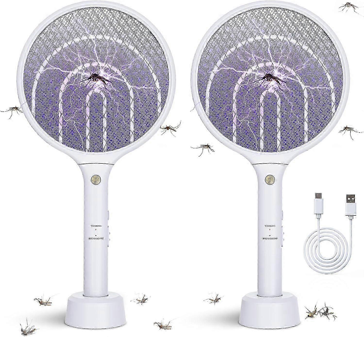 2025 Latest Model 2 Pack Electric Fly Swatter Racket 3000V Bug Zapper 2 in 1