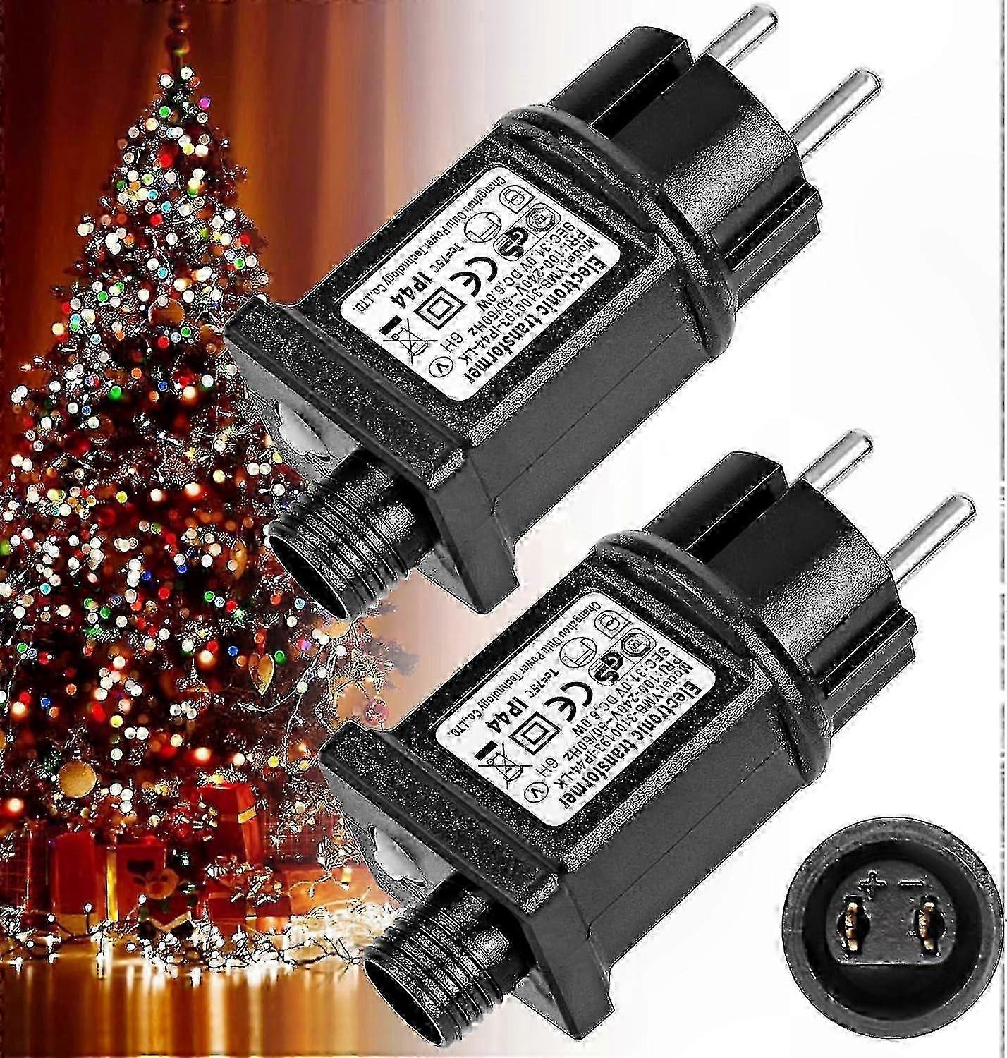 2-Piece 31V 6W LED Power Supply Transformer, Low Voltage Driver with 8 Modes, Timer, Memory Function, IP44 Flasher Adapter for Lighting