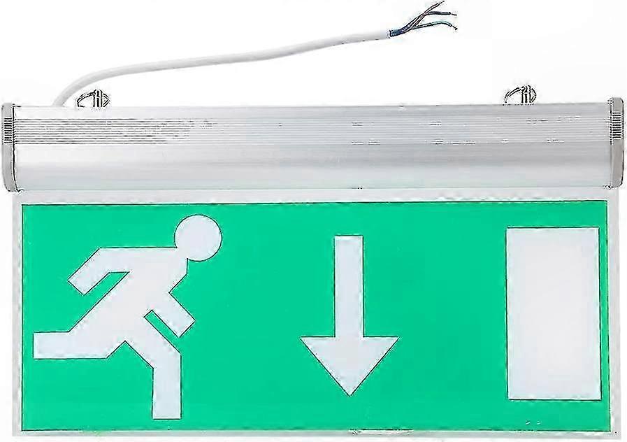 Green Acrylic LED Exit Sign with Emergency Lighting for Safety Evacuation, 110-220V Indicator